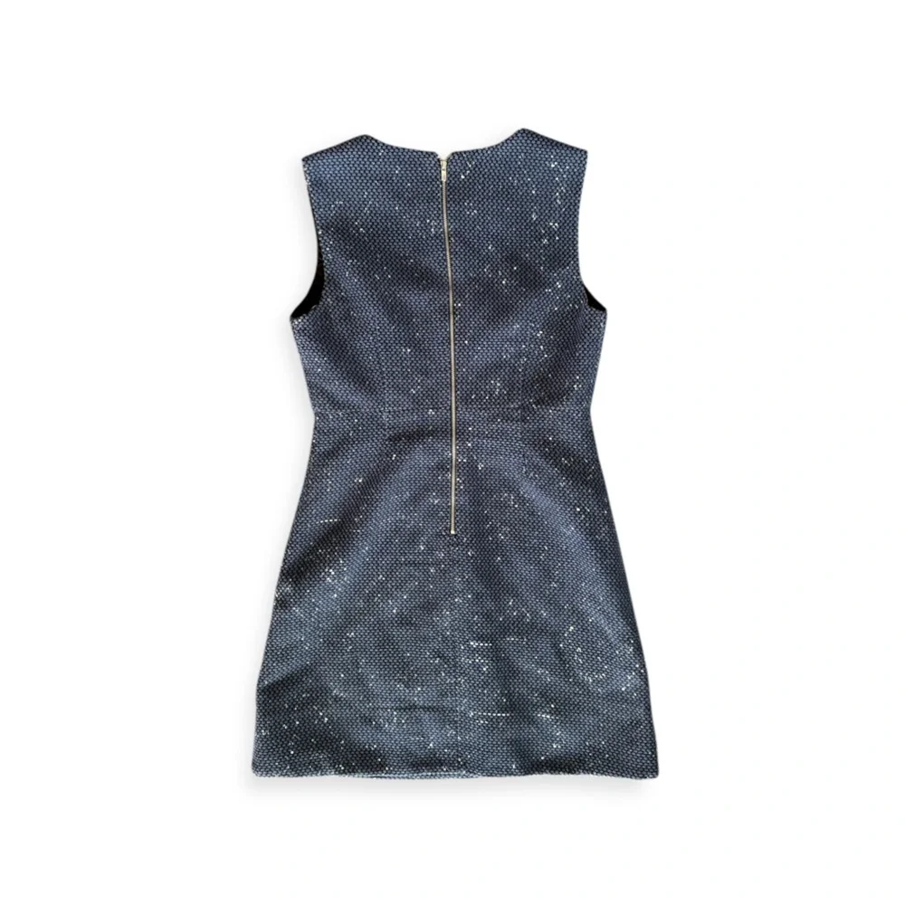 Diane Von Furstenberg DVF  navy sleeveless dress w white speckles Sz 6 small - Picture 7 of 13